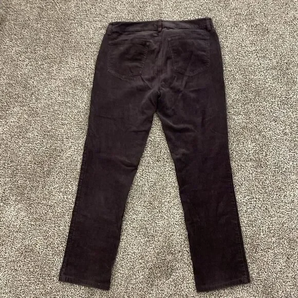 EILEEN FISHER 4 Brown Pinwale Corduroy Cotton Tencel Tapered Ankle Pants Stretch - Picture 15 of 16